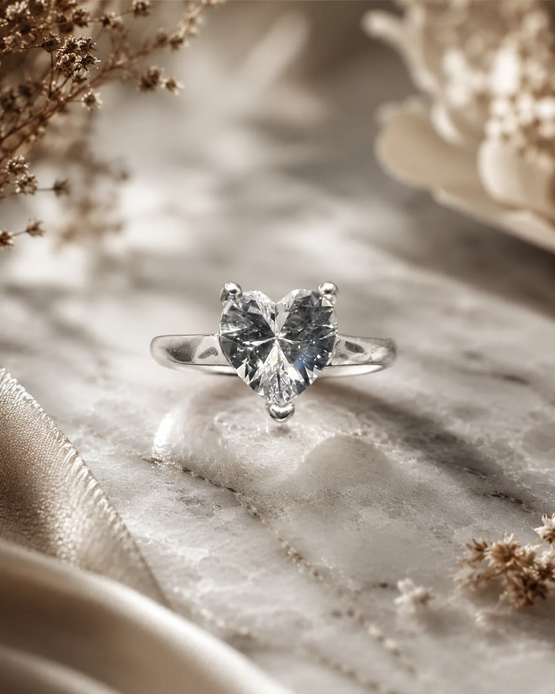 Anillo Corazón Transparente